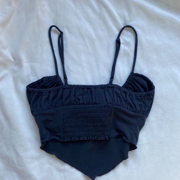 charcoal black Urban Outfitters bow tank top - Picture 4 of 5